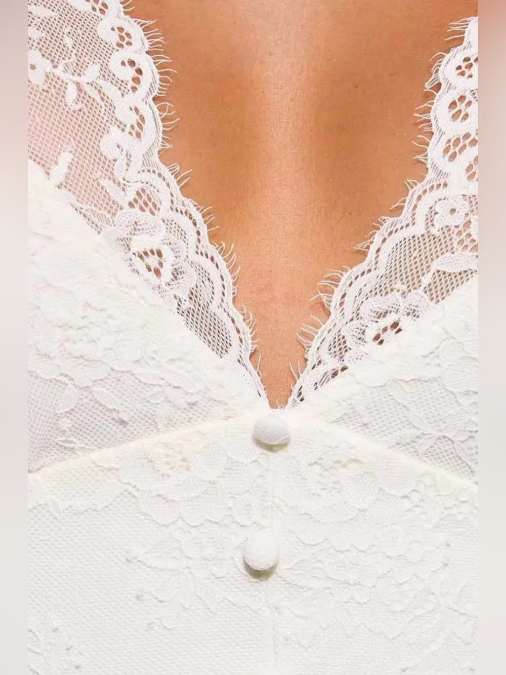 Popilush Lace Midi Dress with Front Slit - White size XXL with shapewear NWT - Picture 3 of 5